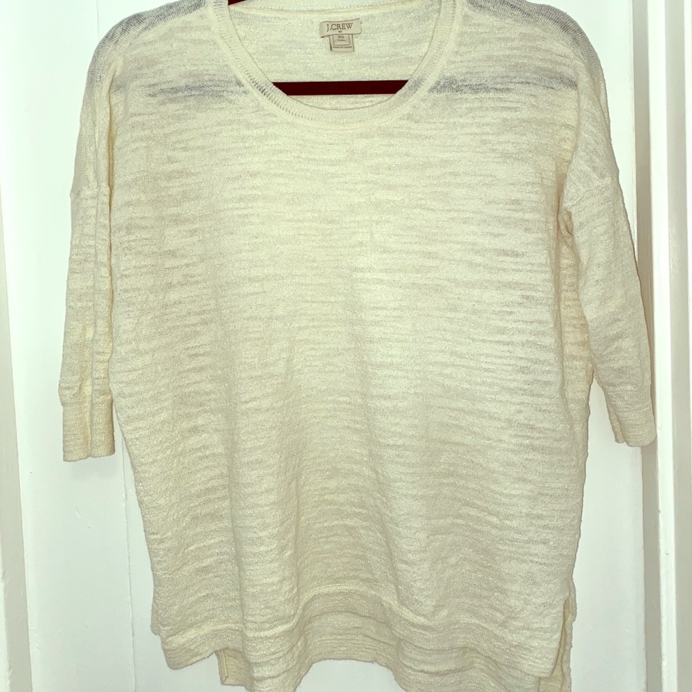 J. Crew Quarter-sleeve Linen Sweater